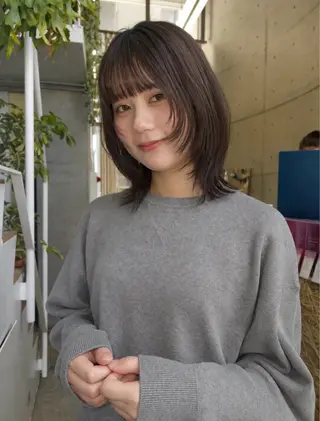 ミディアム nene 暖色/艶感カラー🥯のヘアスタイル