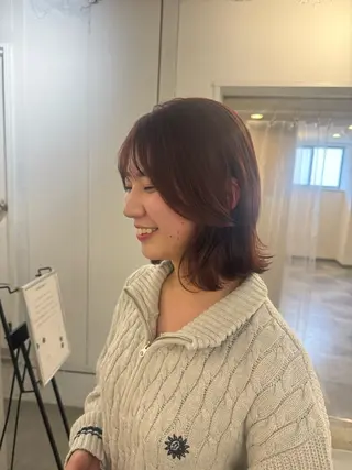 セミロング 新宿/顔周りカット +レイヤー=しずく♩のヘアスタイル