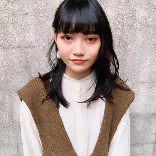 セミロング カラー 中川 竜誠のヘアスタイル