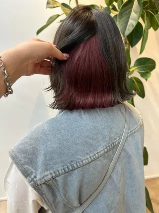 ミディアム カラー yuika .のヘアスタイル