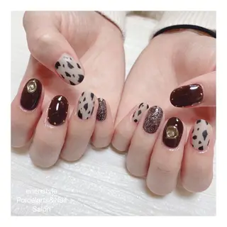 ミディアム ネイル 🐾enen style 🐾のネイルデザイン