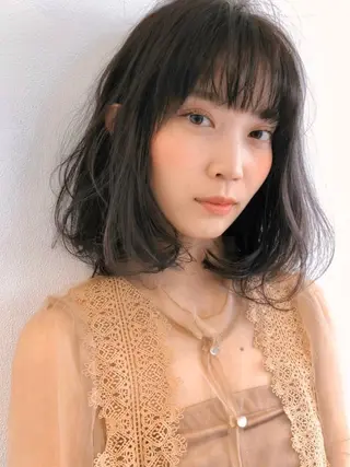 ミディアム 似合わせカット 迫留由弥のヘアスタイル