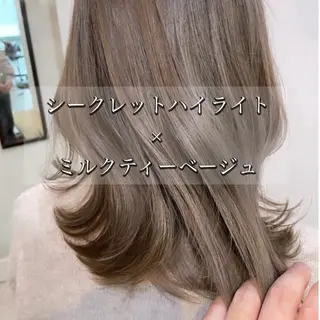 セミロング カラー 🤍髪質改善/酸熱× 艶カラー🤍🫧リサのヘアスタイル
