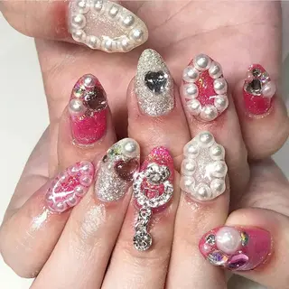 ネイル 渋谷／チップ長さ出し 👑アプレgel-xのネイルデザイン