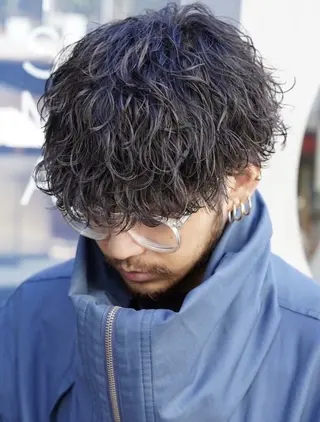 パーマ メンズ 湯浅禅也/プードル /波巻きパーマ/栄のヘアスタイル