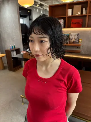 ミディアム パーマ 柳坪 まなのヘアスタイル