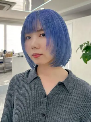 ミディアム カラー 髪質改善ストレート髪 質改善カラー特化中崎のヘアスタイル