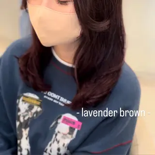 セミロング カラー 似合わせカット暖色 カラーhiyonaのヘアスタイル