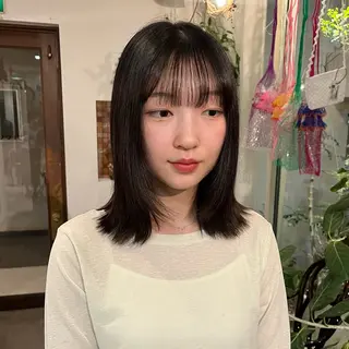 ミディアム 高原 優のヘアスタイル