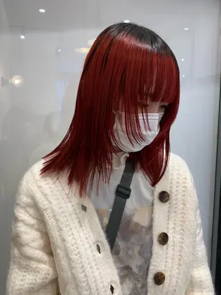 セミロング カラー AMI🎀韓国ヘア 透明感カラーのヘアスタイル