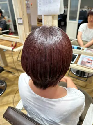ショート カラー 東浦　髪質改善カラー 透明感カラーのヘアスタイル