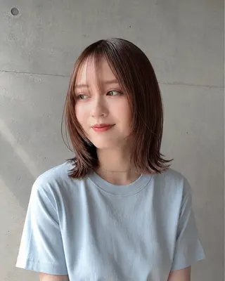 ミディアム カラー パーマ 🌱透明感カラー🌱 レイヤー/コウスケのヘアスタイル