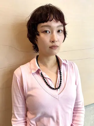 ショート カラー パーマ yu  /透明感カラ ー/ボブ/caseyのヘアスタイル
