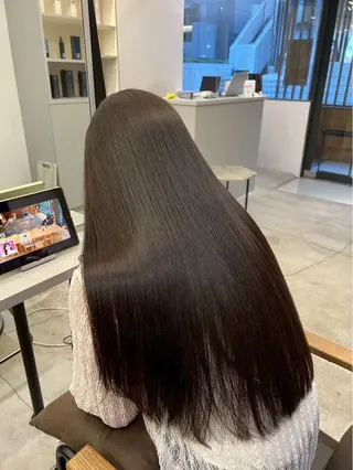 ロング パーマ 🍒モテ暖色カラー × うる艶✧ ゆなのヘアスタイル
