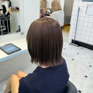 セミロング カラー 🤎モテ髪&透明感 ミルクティー🥣🤎のヘアスタイル