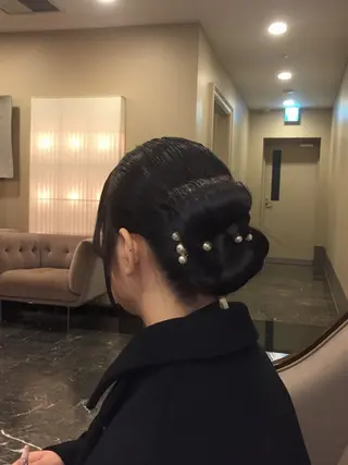 セミロング ヘアアレンジ hina /透明感艶カラー✨️のヘアスタイル