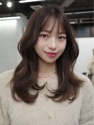 セミロング 🎀 のえか/ハイ トーン/ピンク🤍のヘアスタイル