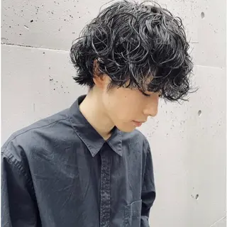 ショート パーマ メンズ 【海外風ヘア、 似合わせ】KAEDEのヘアスタイル