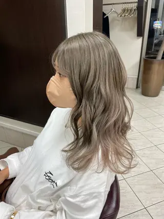 セミロング カラー コレットヘアー 田中アヤノのヘアスタイル