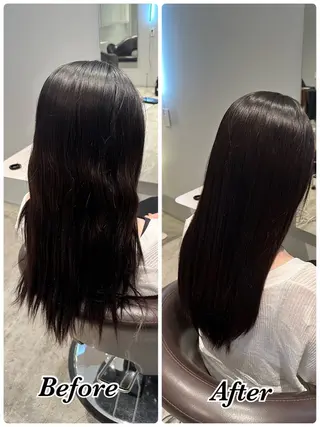 ミディアム パーマ 髪質改善ストレート 中林優太のヘアスタイル