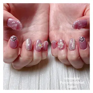 ミディアム ネイル 🐾enen style 🐾のネイルデザイン