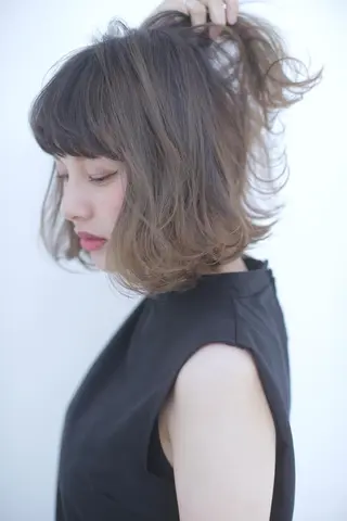 ミディアム カラー 髪質改善/縮毛矯正 心斎橋/池本有宏のヘアスタイル