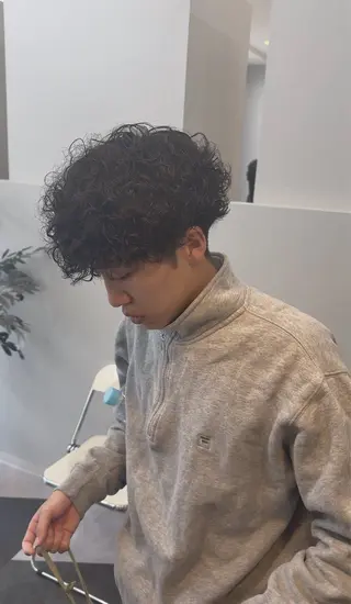 ミディアム カラー パーマ ヘアアレンジ メンズ キッズ 【メンズパーマ特化】 壱岐祥一朗のヘアスタイル