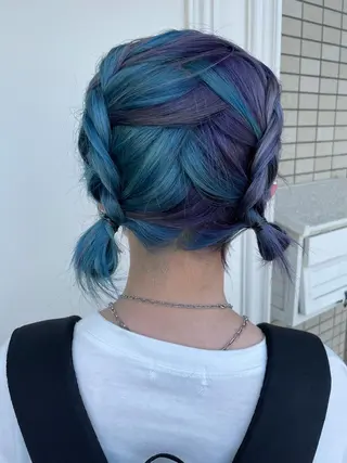 ミディアム カラー 森安 華楠のヘアスタイル