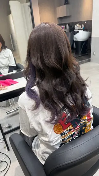 ロング カラー GiseL ゆうな 5階 ブリーチのヘアスタイル