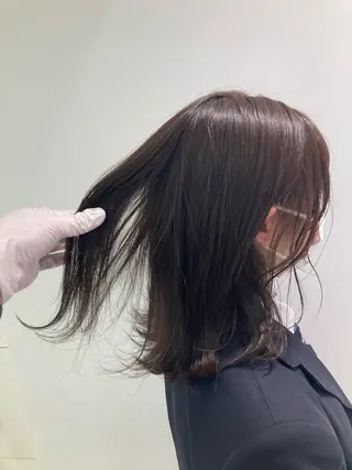ミディアム カラー パーマ ヘアアレンジ ネイル マツエク・マツパ 韓国風ベージュ🤎 赤みなし🌿横浜🤎のヘアスタイル