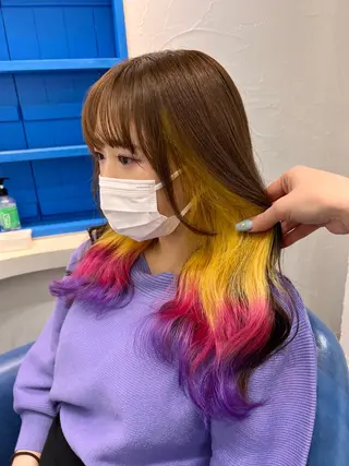 セミロング カラー メンズパーマ/ エクステ🌞セナのヘアスタイル