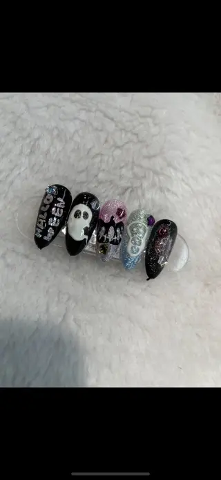 ネイル I-nailロング /ワンホン/キラキラのネイルデザイン