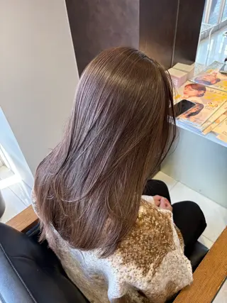 ミディアム カラー 🤎韓国ヘア ベージュ まゆか🤎のヘアスタイル