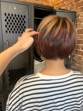 ショート カラー パーマ ヘアアレンジ メンズ キッズ ネイル マツエク・マツパ アイブロウ 久木原 ゆりのヘアスタイル