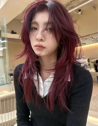 ロング カラー 名古屋ダブルカラー DEAN石川理子のヘアスタイル
