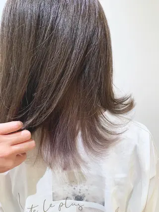 セミロング カラー 透明感カラー ボブ/ 直感カラー診断のヘアスタイル