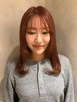 ミディアム カラー 横浜/ブリーチ/ ダブルカラー/RINのヘアスタイル