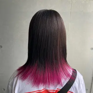 ミディアム カラー 💜推しインナー カラー/菊池柊真💜のヘアスタイル