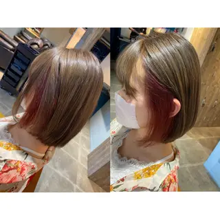 カラー 🩵盛れる顔周り/ 艶カラーemi🩵のヘアスタイル
