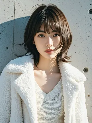 ミディアム ウルフカット 811 大阪梅田 ウルフのヘアスタイル