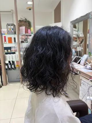ミディアム パーマ メンズ Miyu🦄ash カット/まつげのヘアスタイル