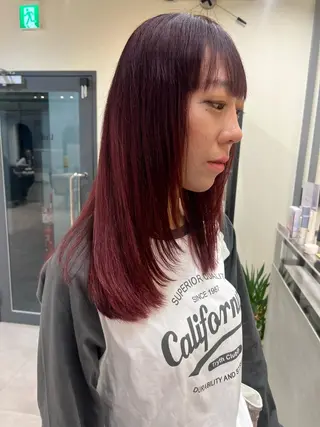 セミロング カラー メンズ レイヤー ウルフ 弓木啓輔のヘアスタイル