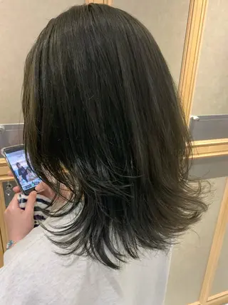 ミディアム カラー チバ タクミのヘアスタイル
