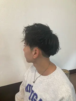 ショート パーマ メンズ 🕊mtm🫧梅田/ 定額制/透明感/艶髪のヘアスタイル