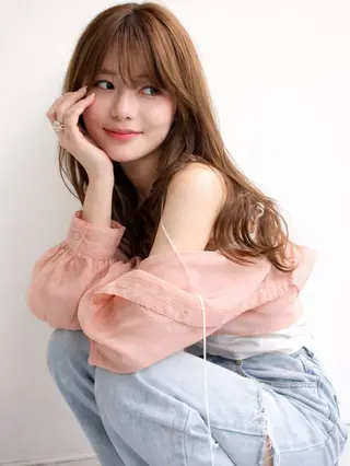 セミロング 恵比寿韓国レイヤー× 艶透明感カラー大場のヘアスタイル