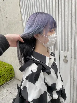ロング カラー ヘアアレンジ メンズ キッズ 💟Chloe原宿店 🩶ハイトーンのヘアスタイル