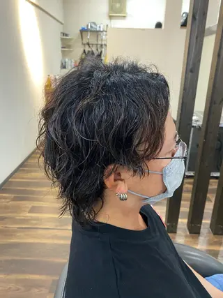 ミディアム パーマ メンズ 堀 広夢のヘアスタイル