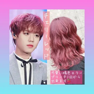 ミディアム カラー ヘアアレンジ 韓国レイヤーカット/ 儚げカラーチナツのヘアスタイル