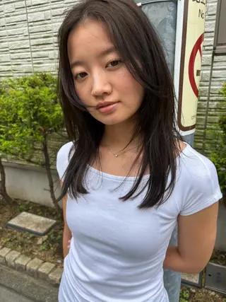 ミディアム カラー パーマ honen hairのヘアスタイル