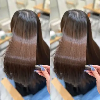 ロング 髪質改善🩵縮毛矯正 代々木/木下のヘアスタイル